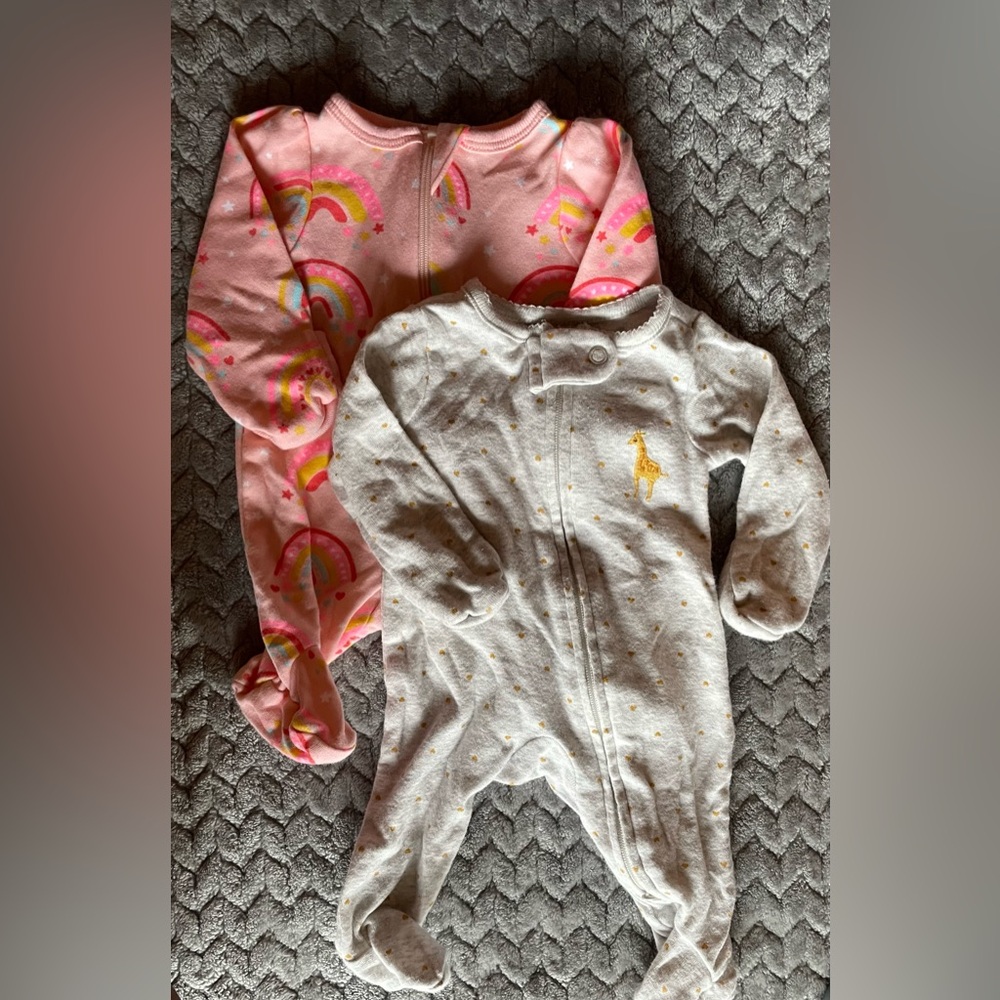 Carter’s Baby Sleep & Play Zip-Up Footies – Premie Size (Set of 2) 🍼✨